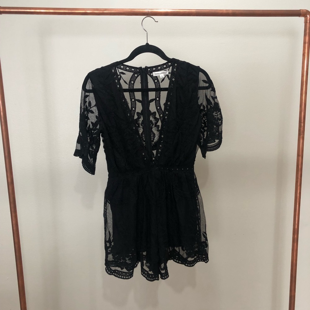 Black Lace Honey Punch Romper
